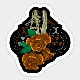 skull rose awesome gift Sticker